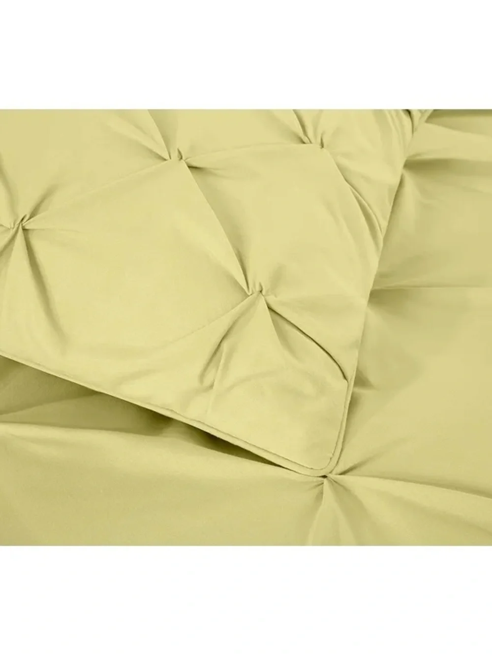 Pastel yellow queen 3 piece Pintuck Comforter Set